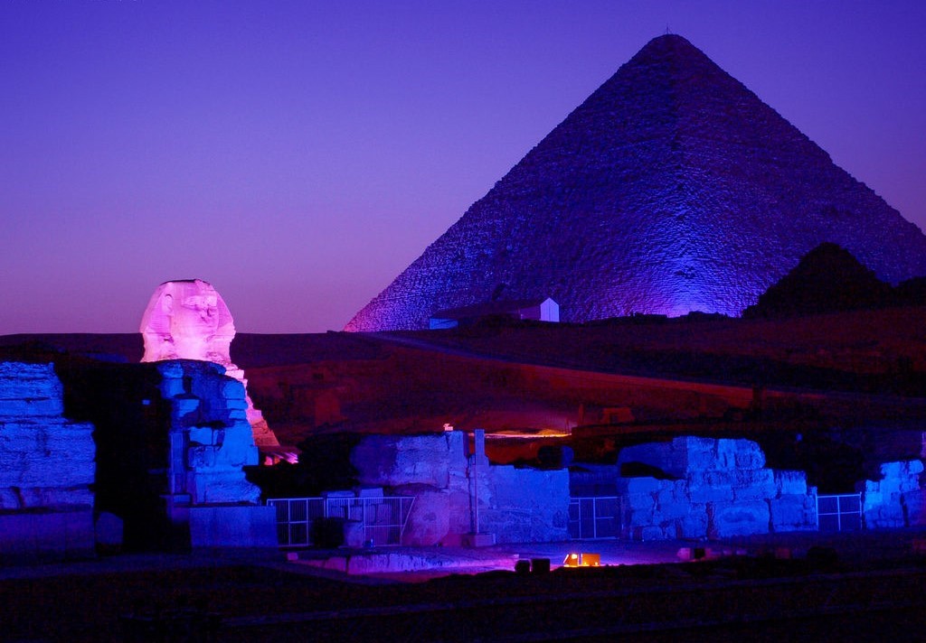 Sound and light show pyramids